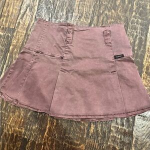 Guess Jeans Maroon Cotton/stretch A-Line fit & flare Mini Skirt. Size 30